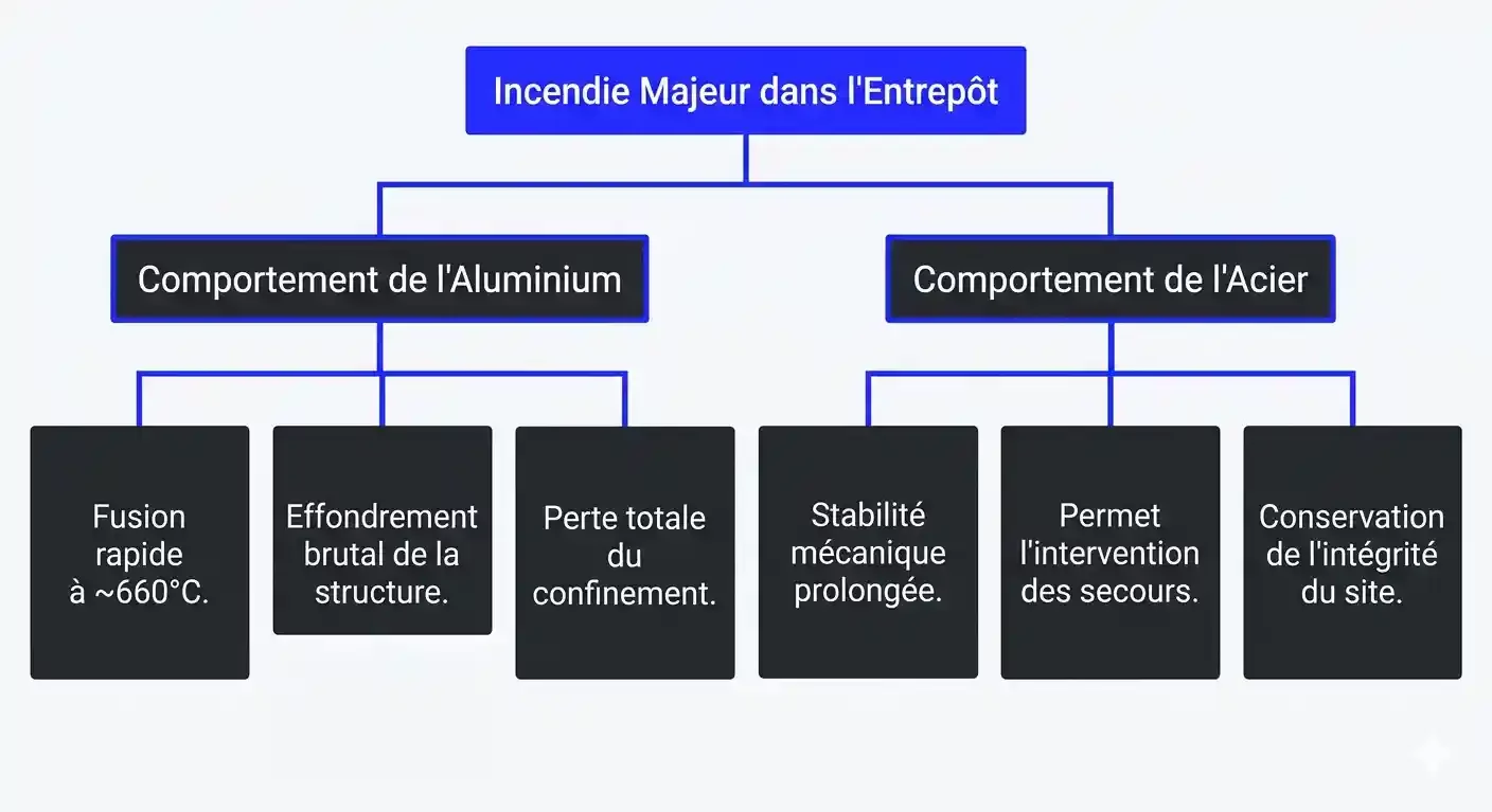 incendie majeur dans entrepôt